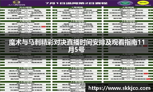 魔术与马刺精彩对决直播时间安排及观看指南11月5号